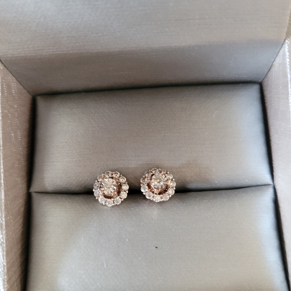 Solid rose gold earrings